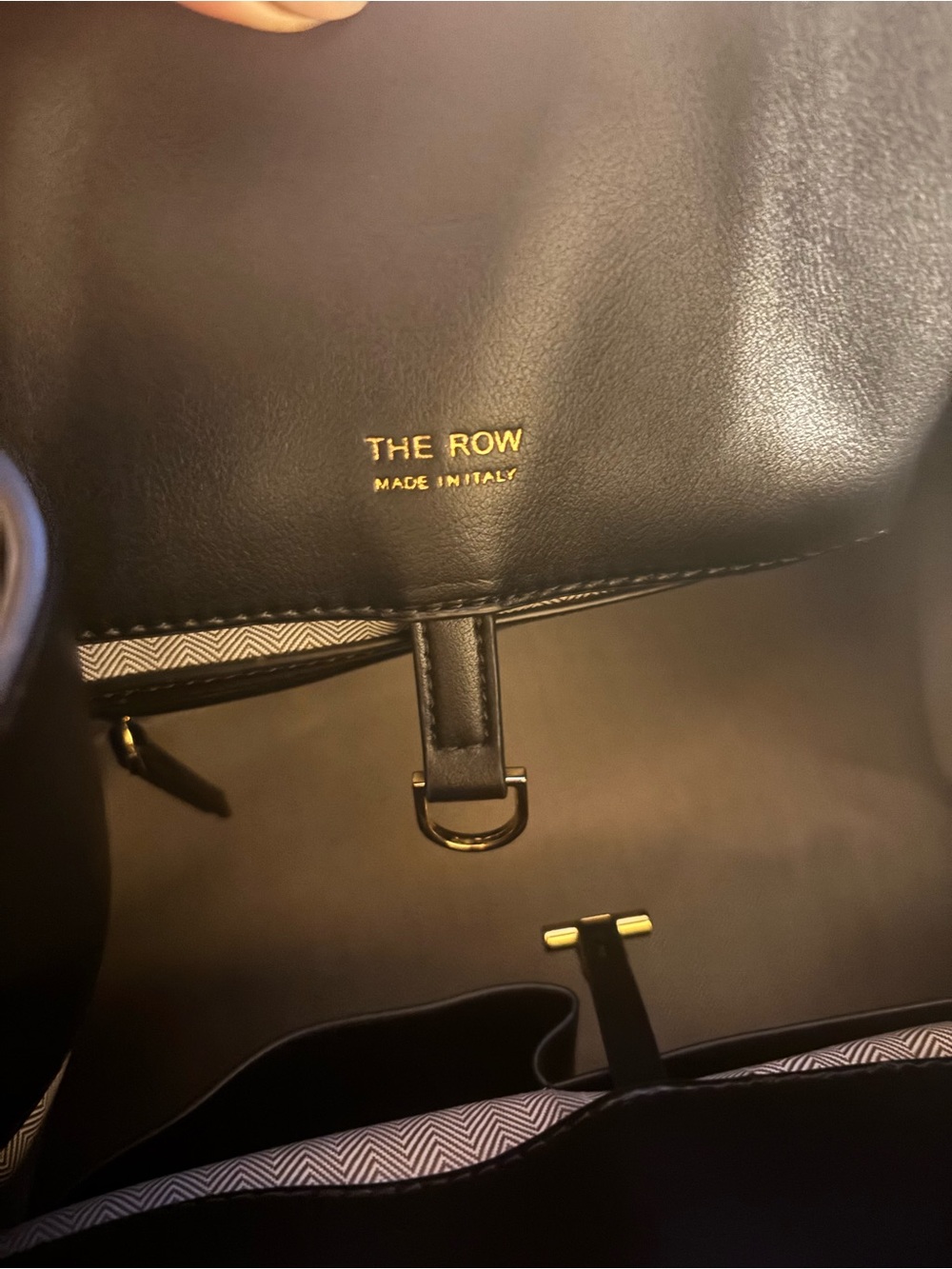 The Row Black Leather Structured Satchel - Picture 5 of 7